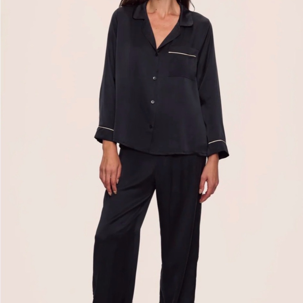 Eberjey Women's Black Silk Pajama Set